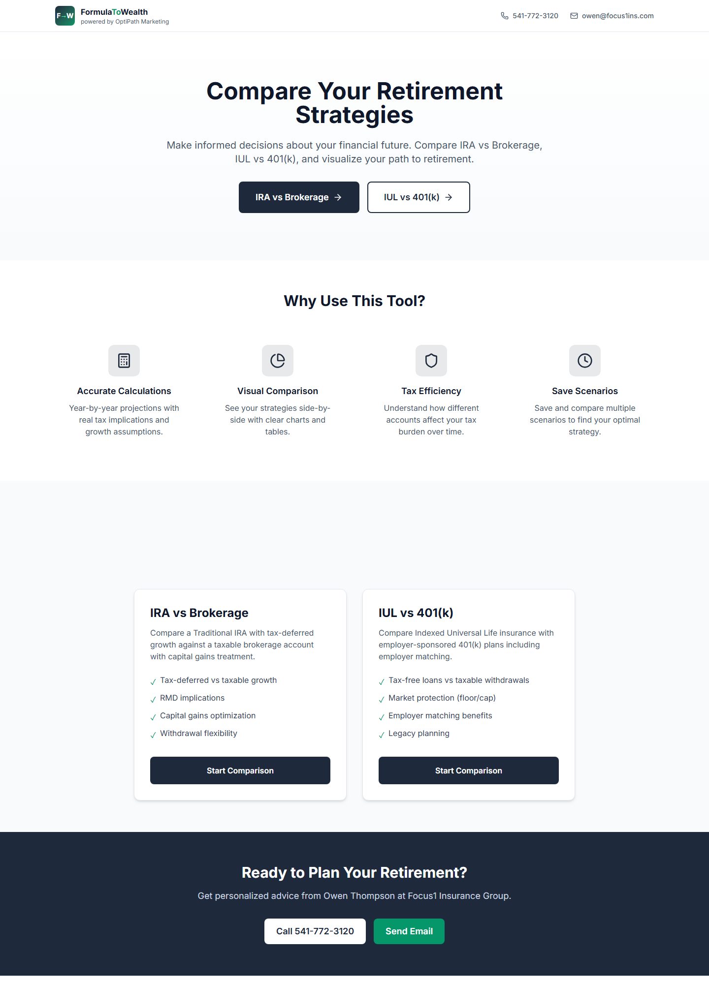 FormulaToWealth website, desktop view